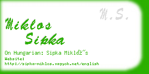 miklos sipka business card